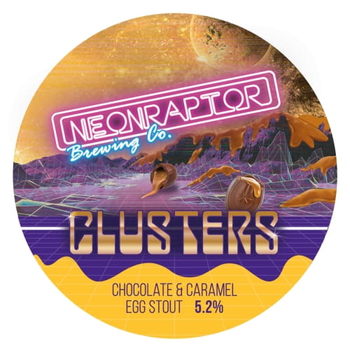 neon-raptor-clusters-caramel-egg-keg